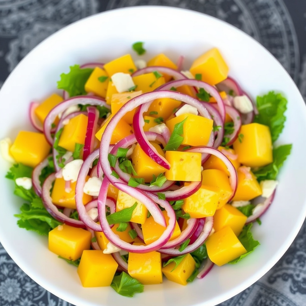 Mangold- og rødløksalat