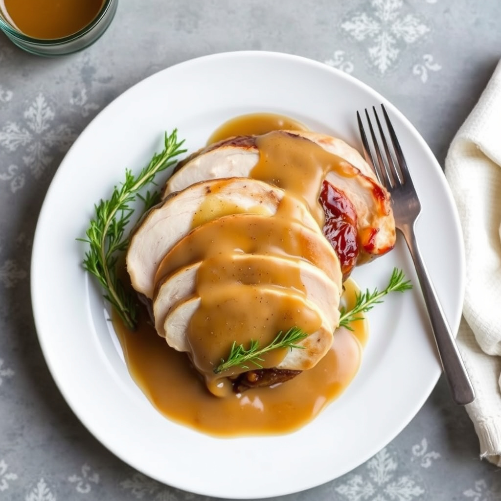 Maple-glassert kalkun med Dijon-saus