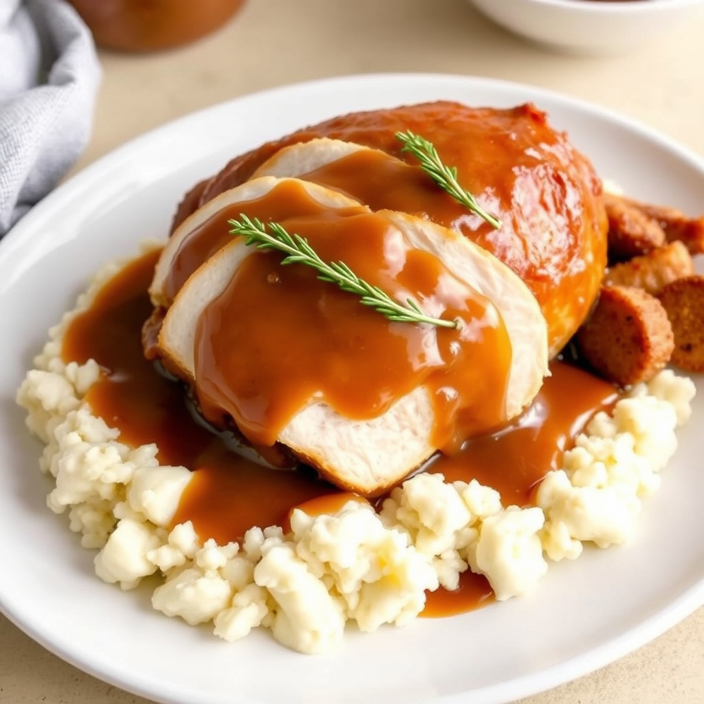 Maple Roast Turkey og saus