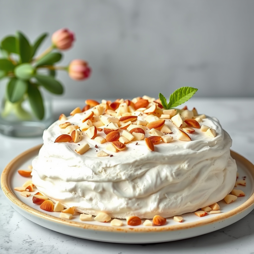 Marengs med hakkede mandler