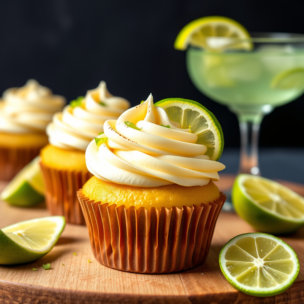 Margarita-cupcakes med lime og tequila