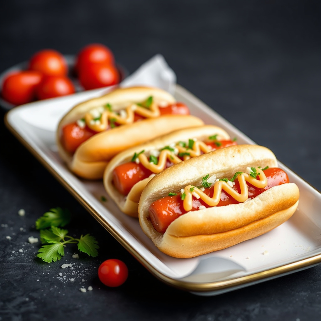 Marilyn Monroes mini "Haute Dogs" (pretzelpølser)