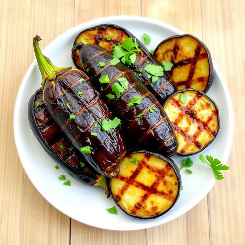 Marinert grillet aubergine