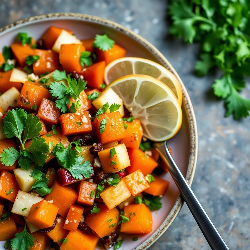 Marokkansk gulrot- og eplesalat med koriander