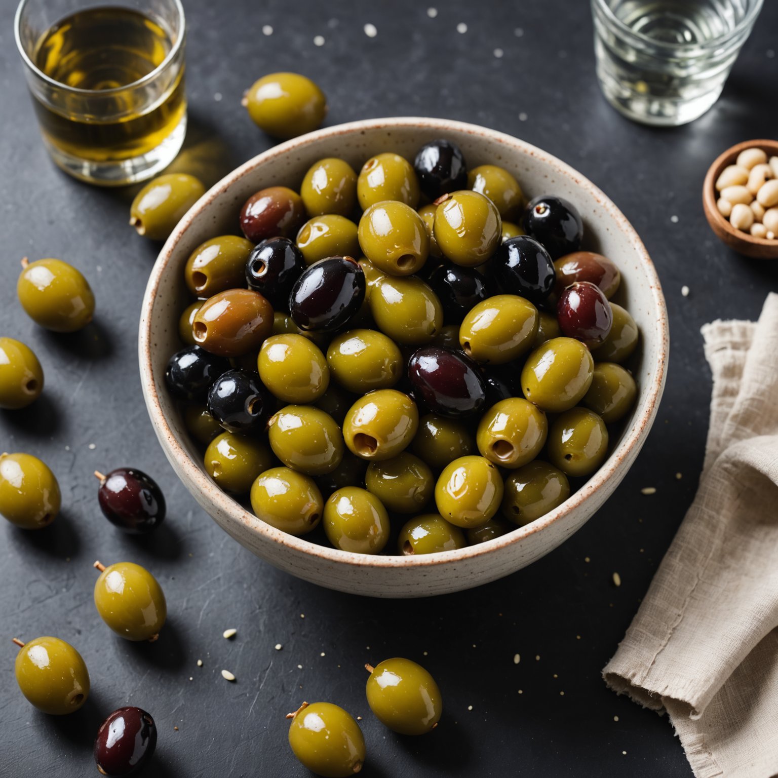 Martini-dyppede oliven