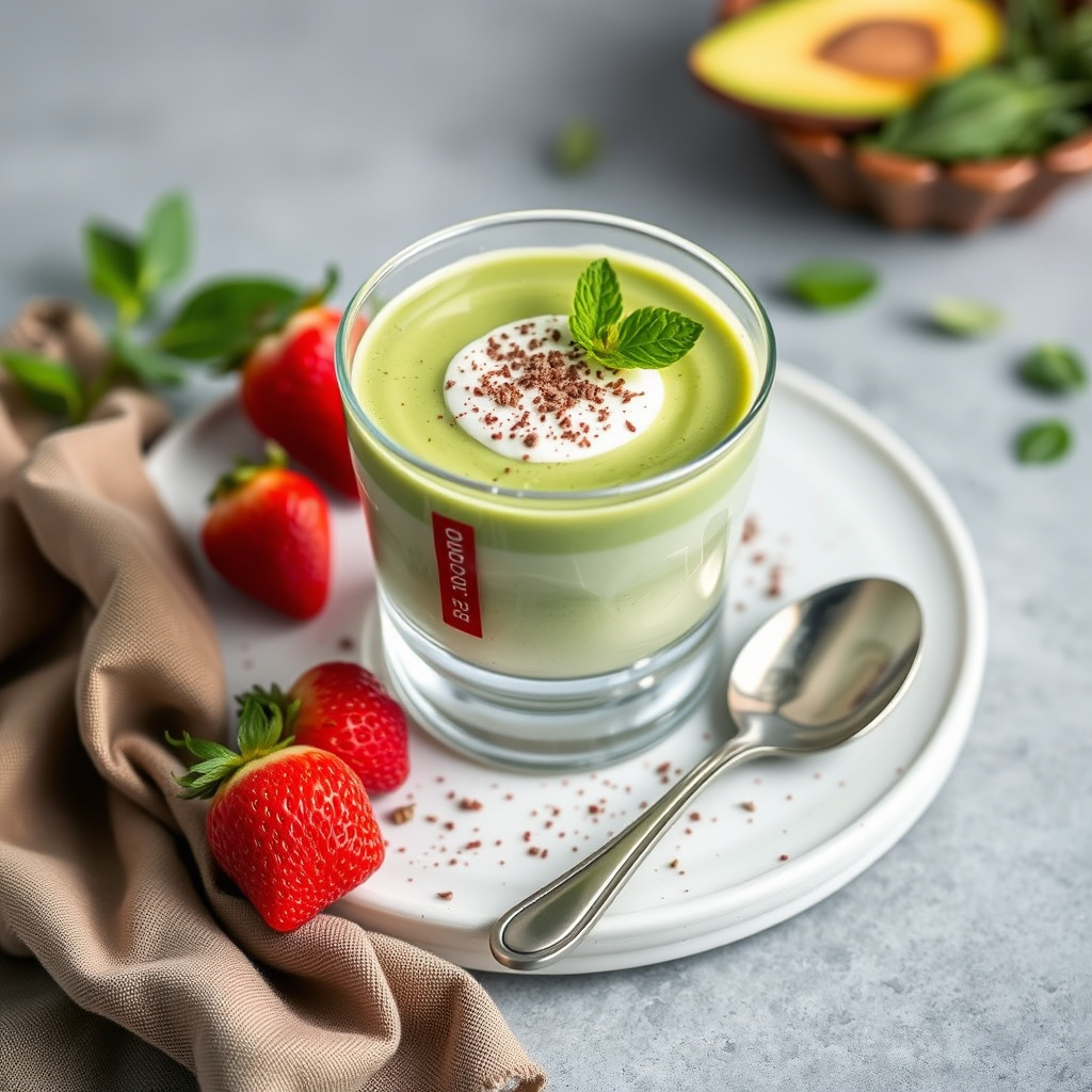 Matcha Panna Cotta med Bringebær