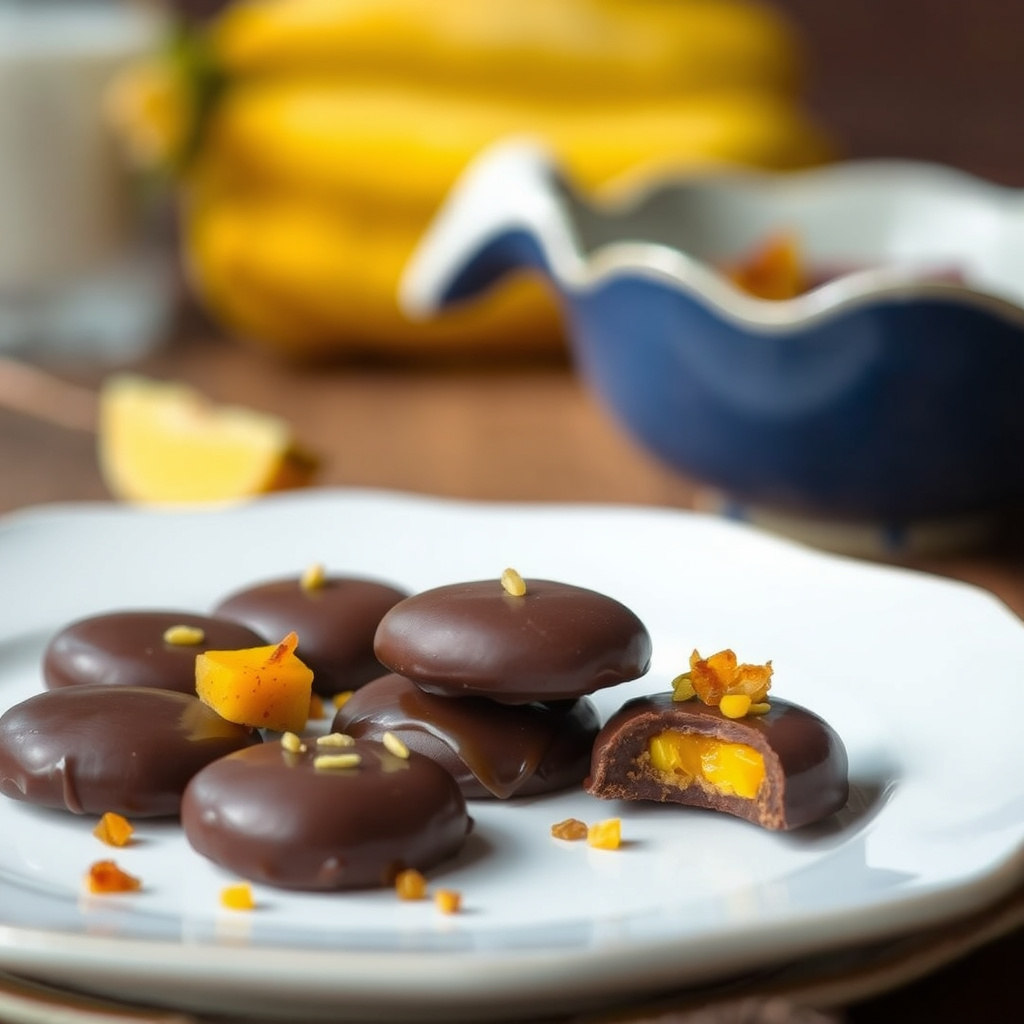 Melkesjokolade- og molassetoffee med chili og mango