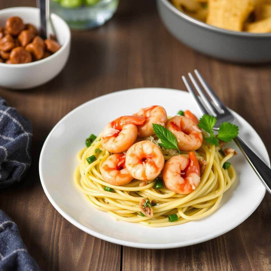 Min spesielle reke- og scampi-Florentine