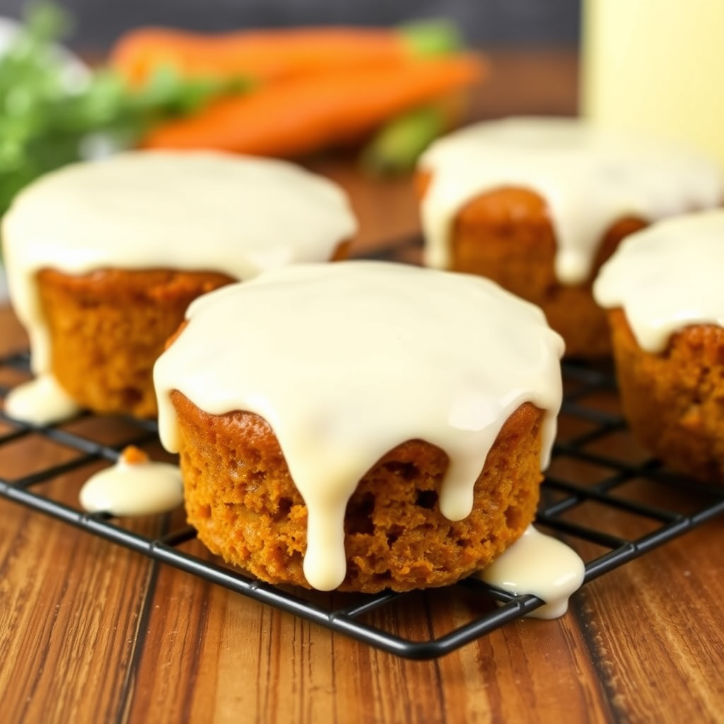 Mini gulrotkaker med kremostglasur