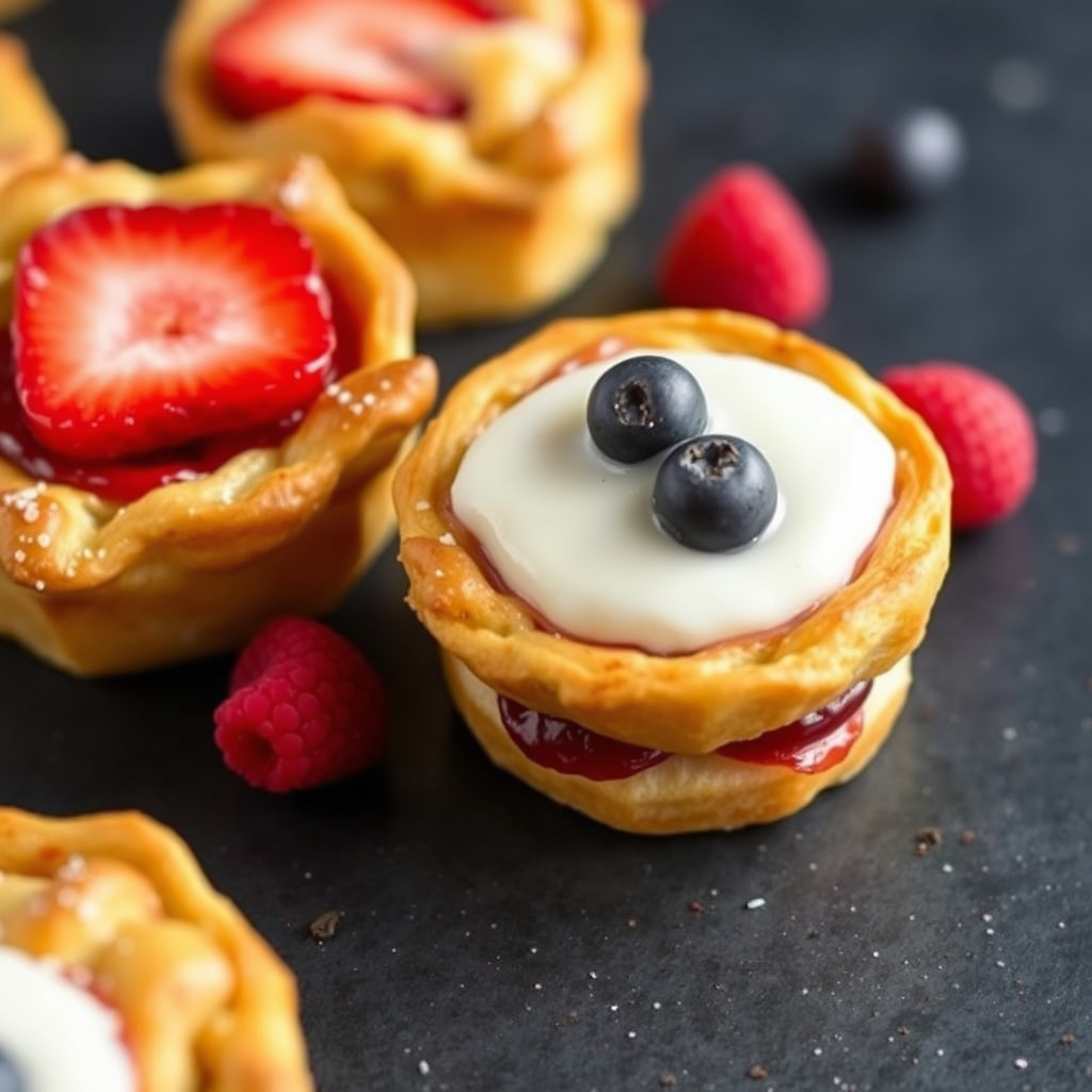 Mini toastbaker med fruktfyll