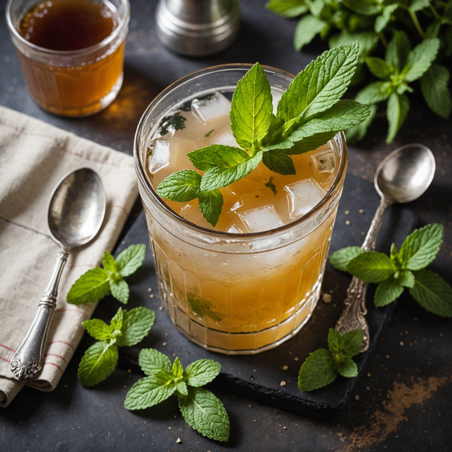 Mint Julep-saus med bourbon og mynte