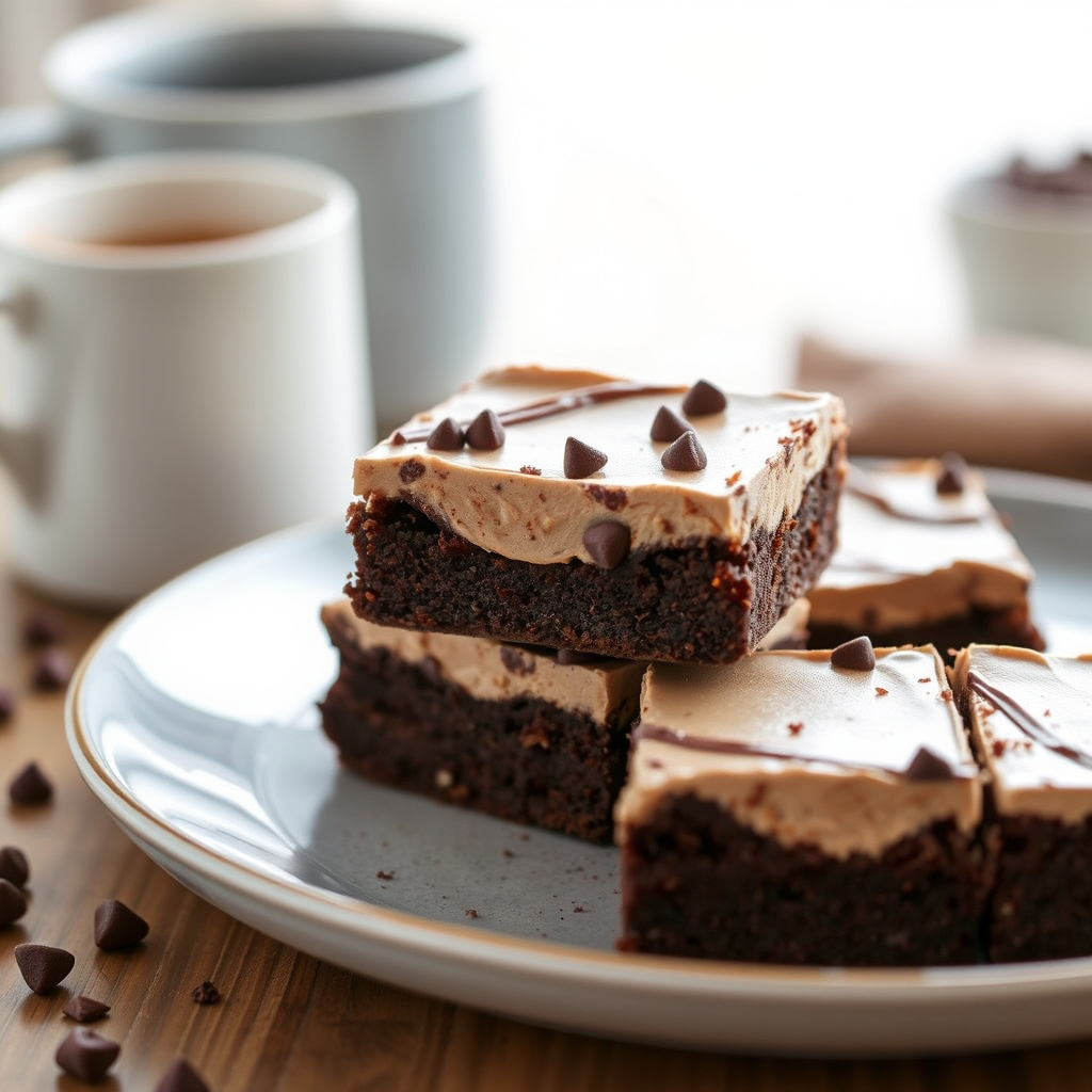 Mocha smørkrem brownie-kaker
