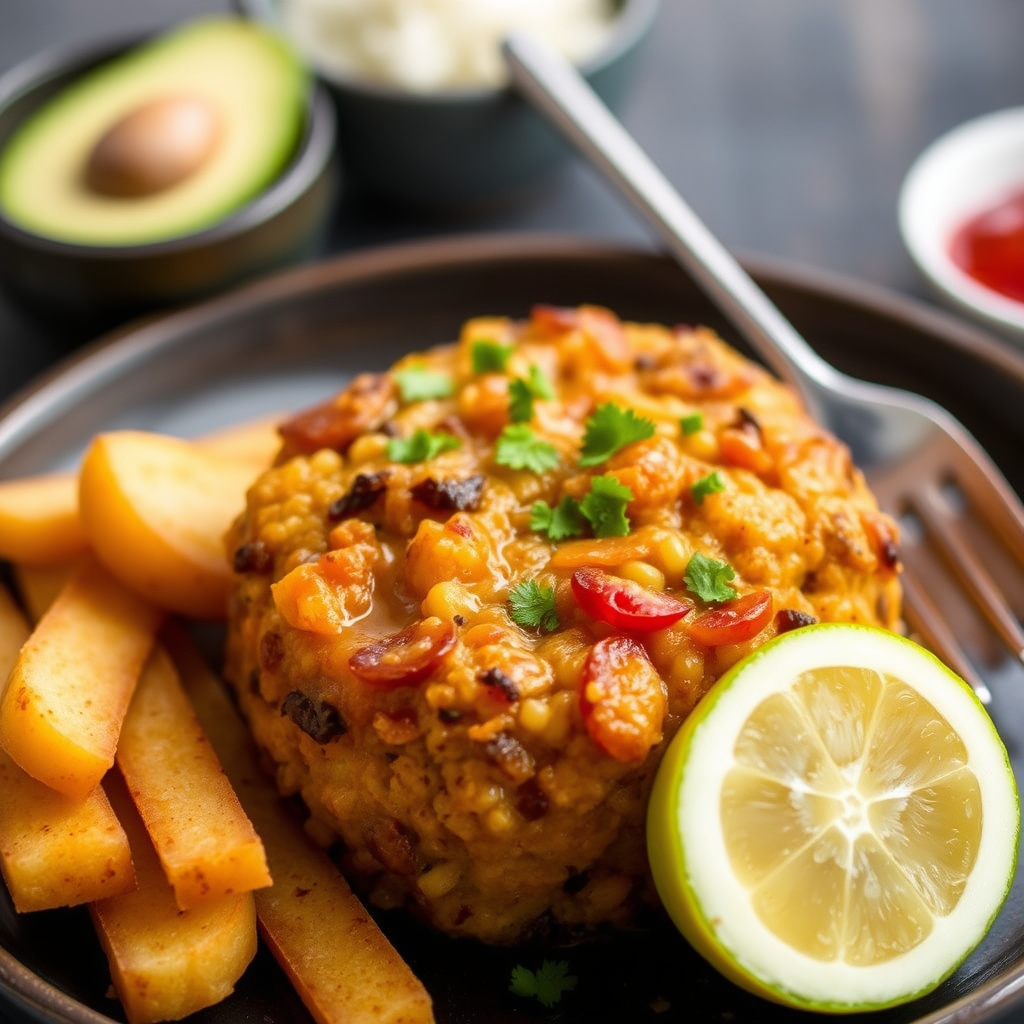 Mofongo med hvitløk og svinehudchips