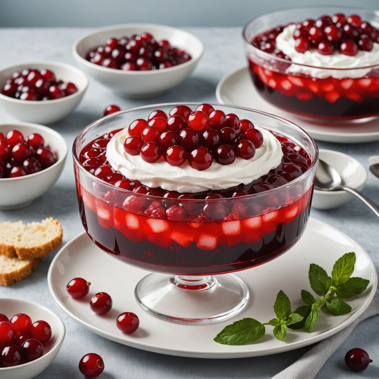 Tranebær- og ananasgelésalat