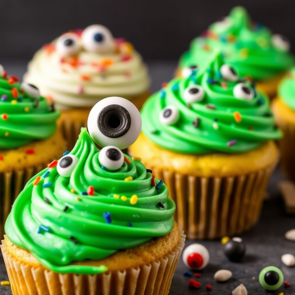 Morsomme monstercupcakes til Halloween