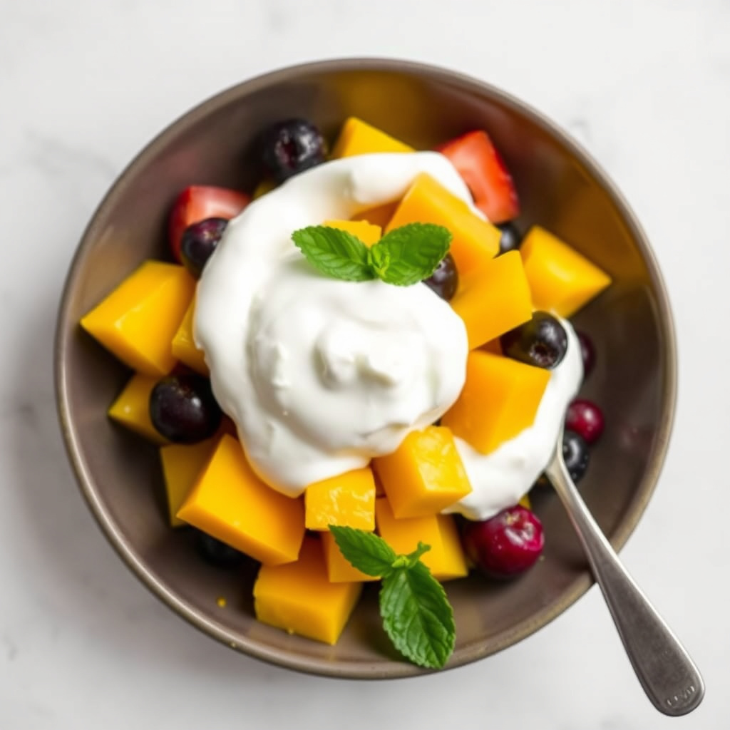 Morgenmangoblanding med key lime-yogurt