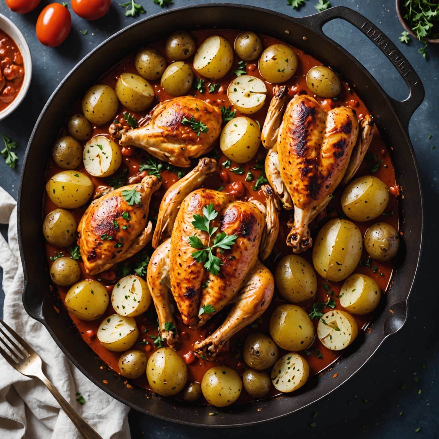 Mors paprika-kylling med poteter