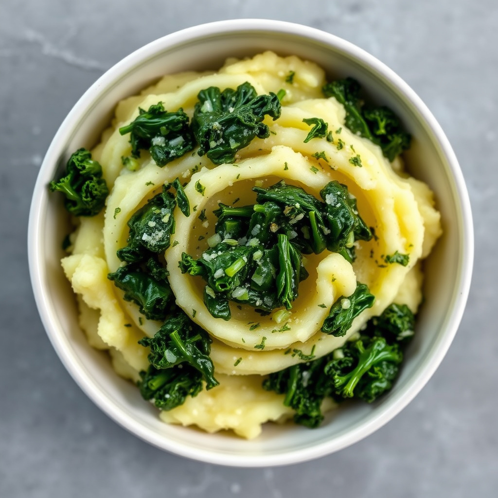 Mosede poteter med grønnkål