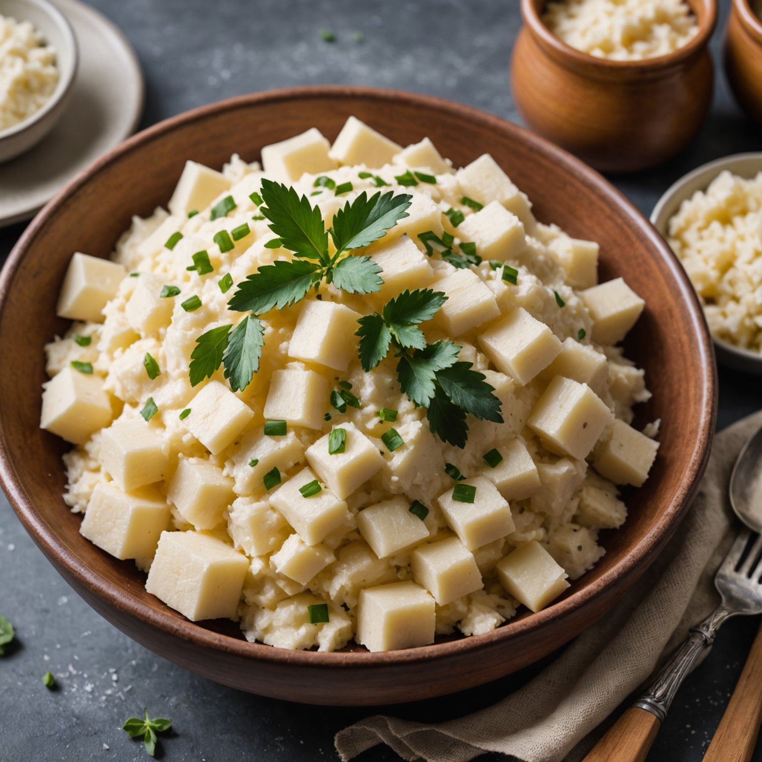 Most yucca med hvitløk og persille