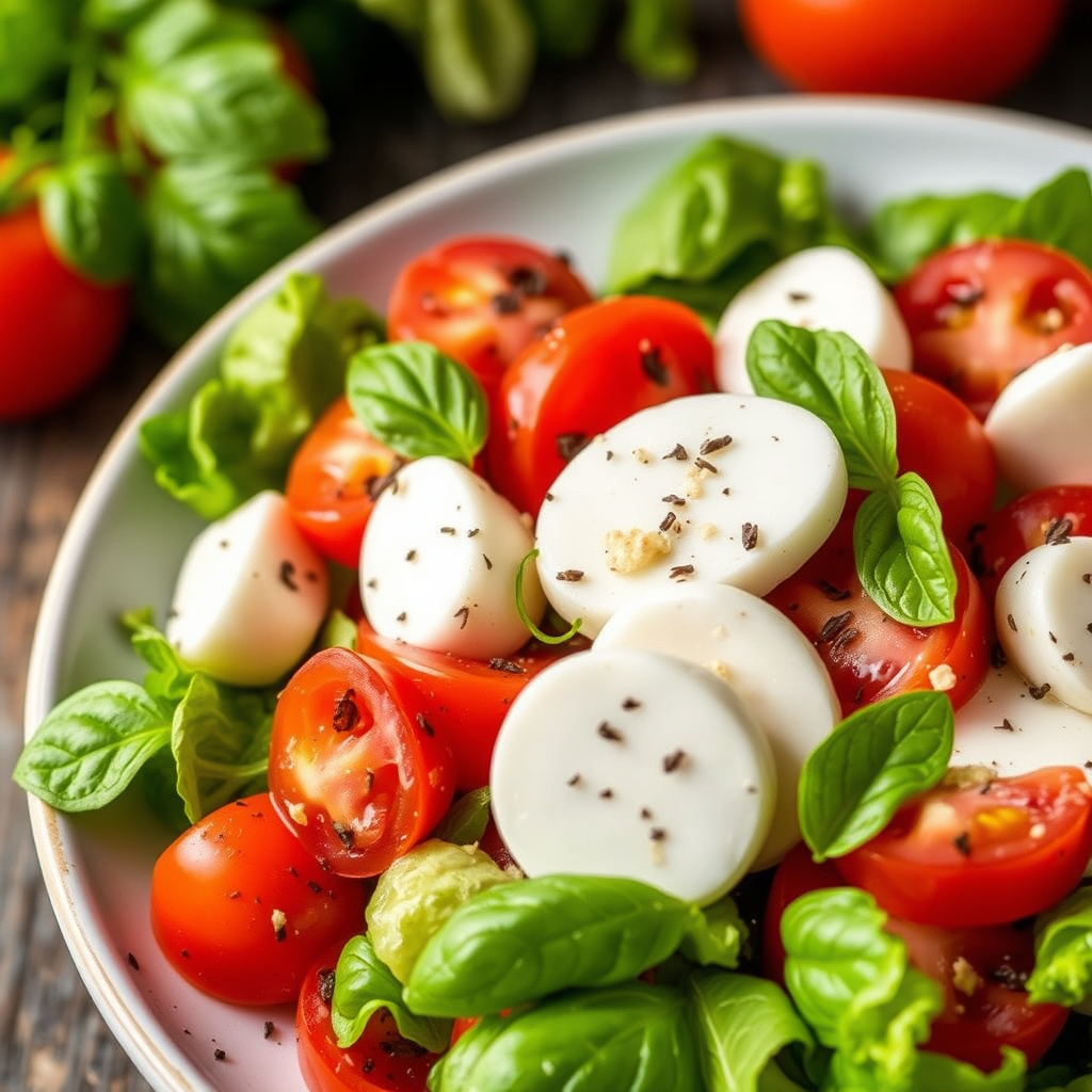 Mozzarella- og tomatsalat