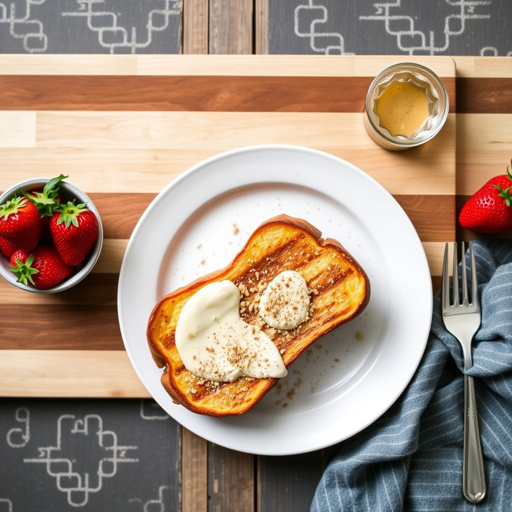 Muskatnøttdekket kremet fransk toast