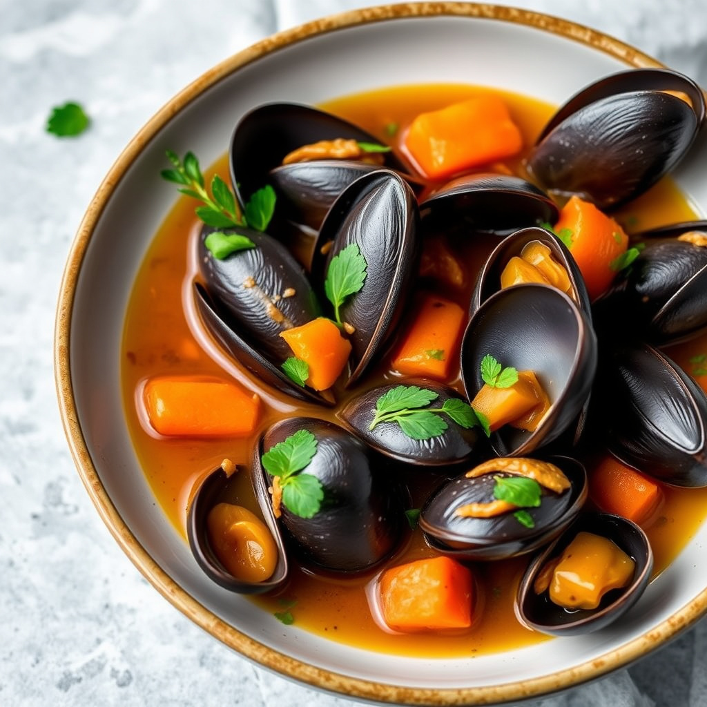 Muslinger i gulrot- og ingefærbuljong