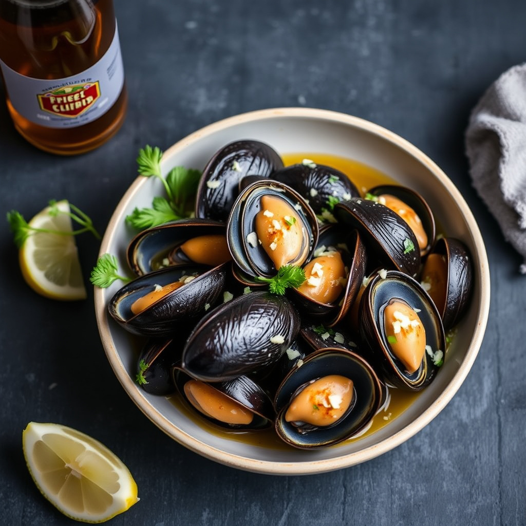 Muslinger med fennikel og italiensk øl