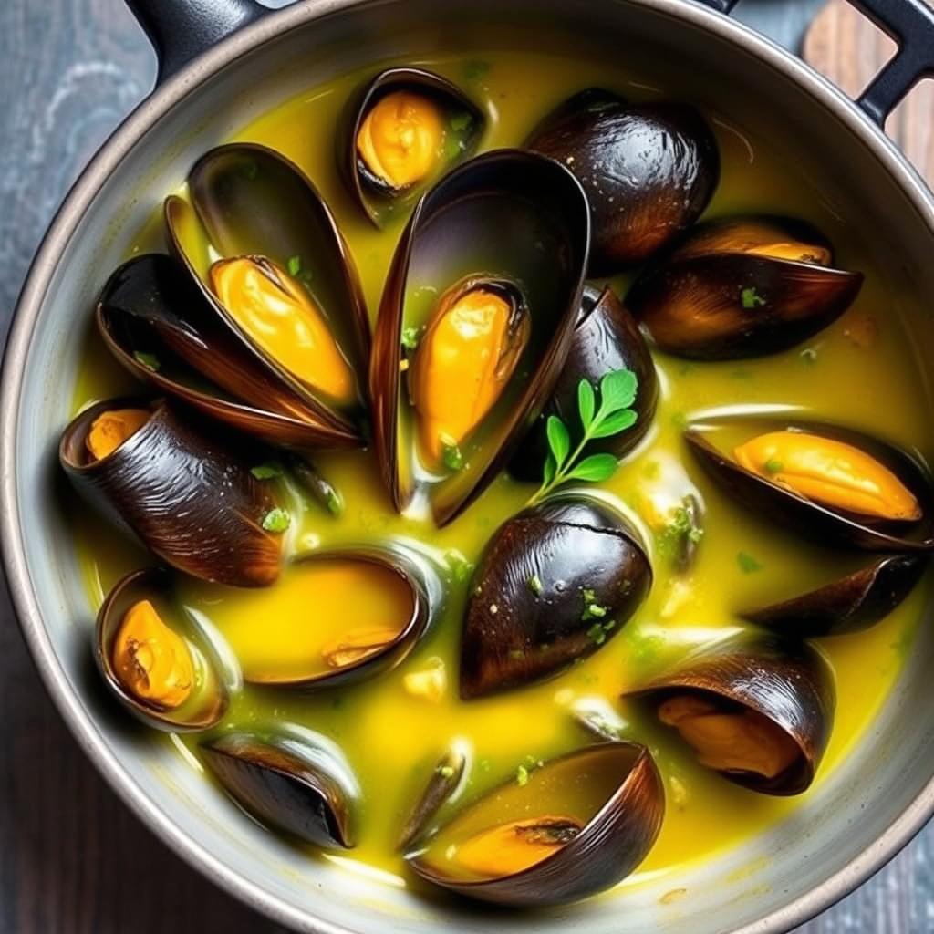 Muslinger med safransmørsaus