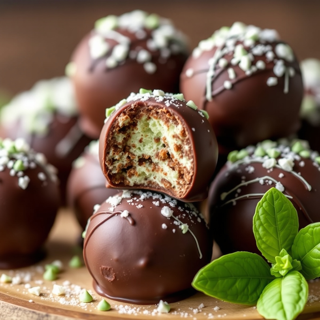 Mynt- og sjokoladetrøfler