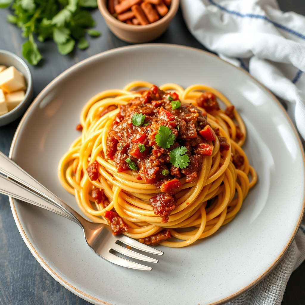 Neelys BBQ-spaghetti