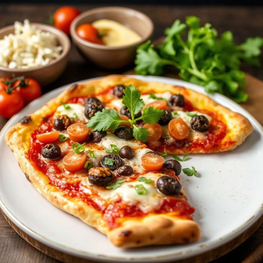 New Mexico-pizza med bønner og salsa