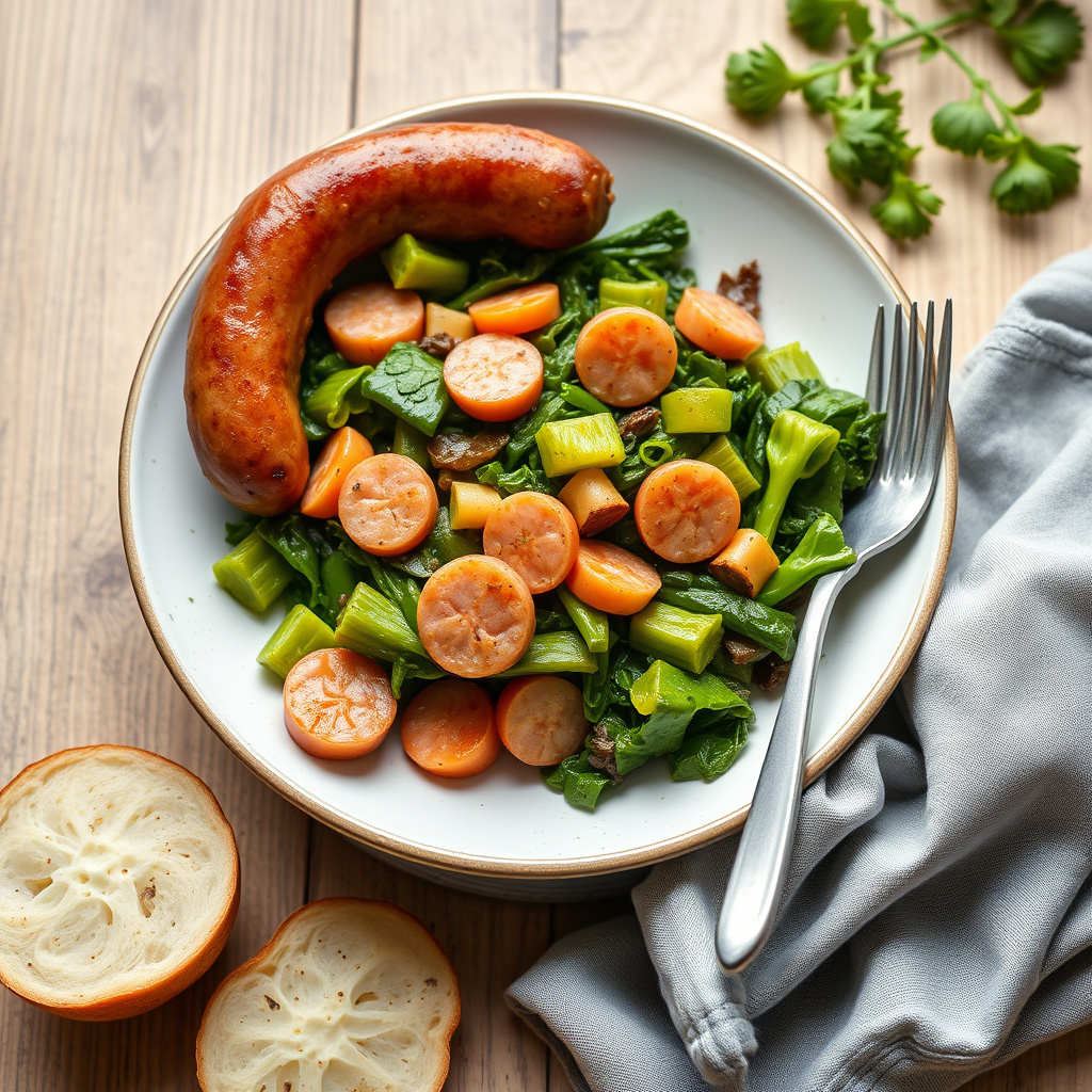 Nordtysk grønnkål og pølse