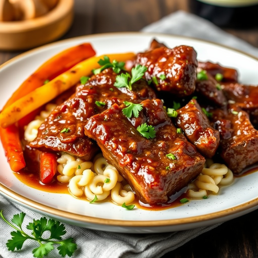 Okse- og Guinness-braiserte kortreinsribber