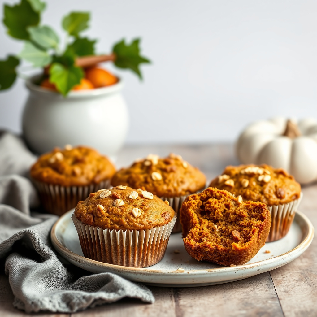 Oktoberhavremuffins med gresskar