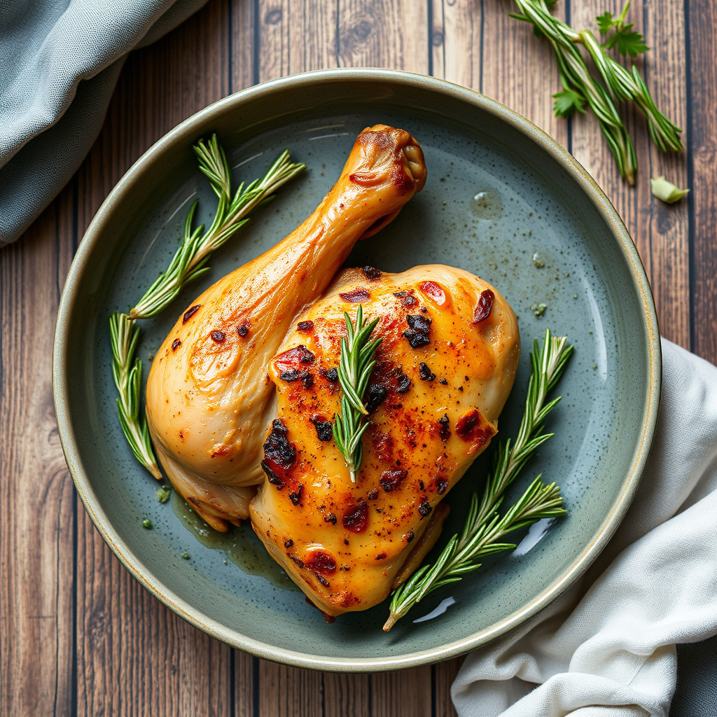 Øl- og rosmarinkylling med rumpe