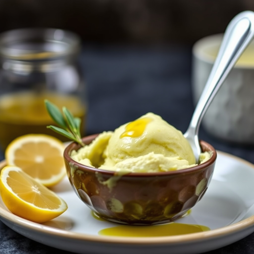 Kremet olivenoljegelato