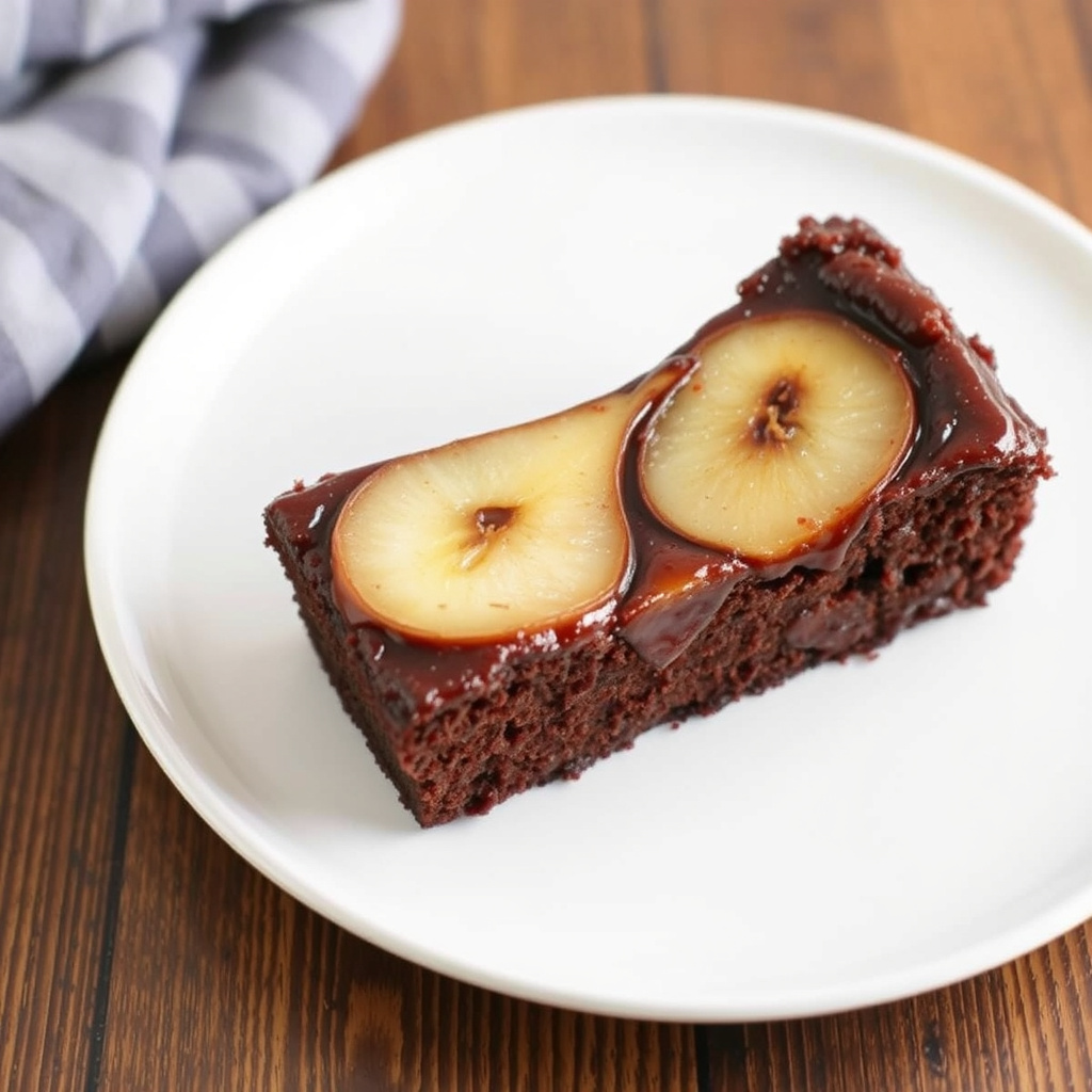 Omvendt pærekake med sjokolade