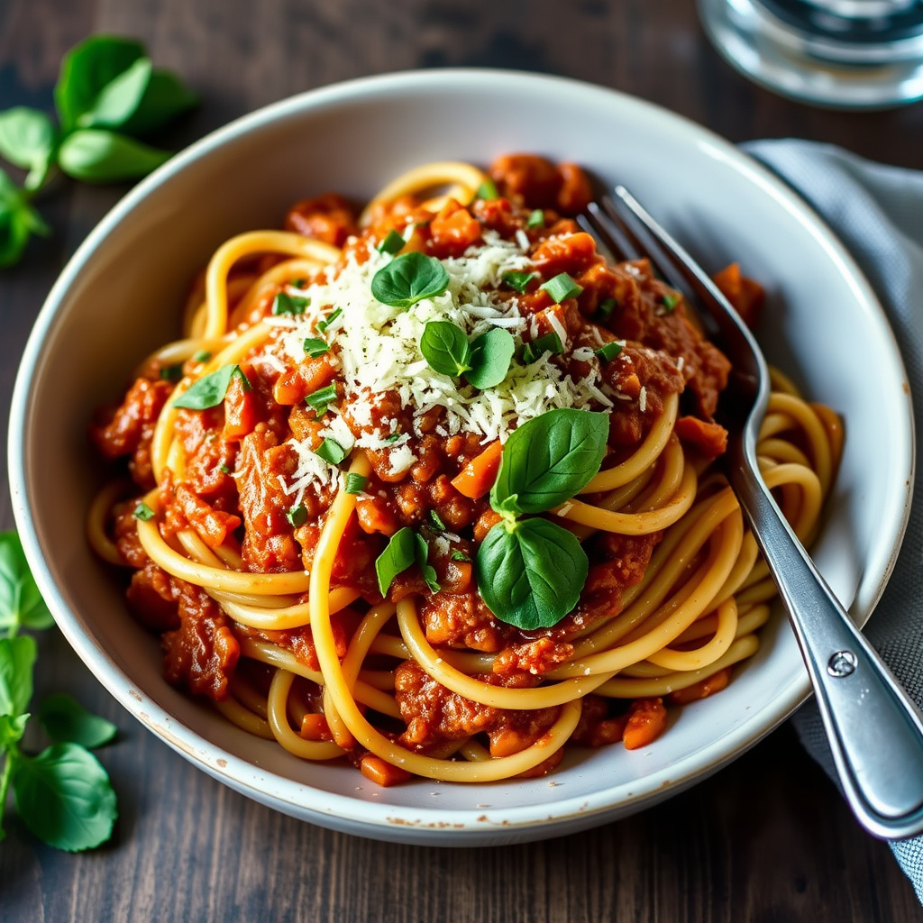 One-Pot Bucatini Bolognese