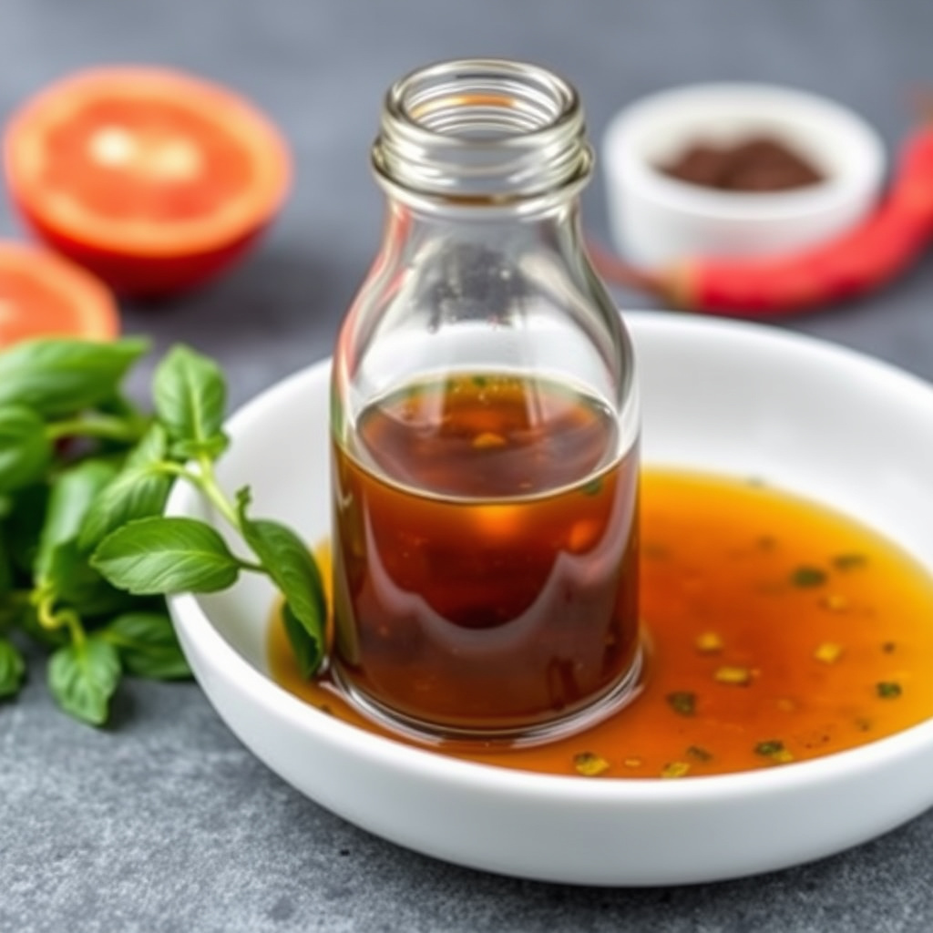 Hjemmelaget opal-basilikum og chili-eddik