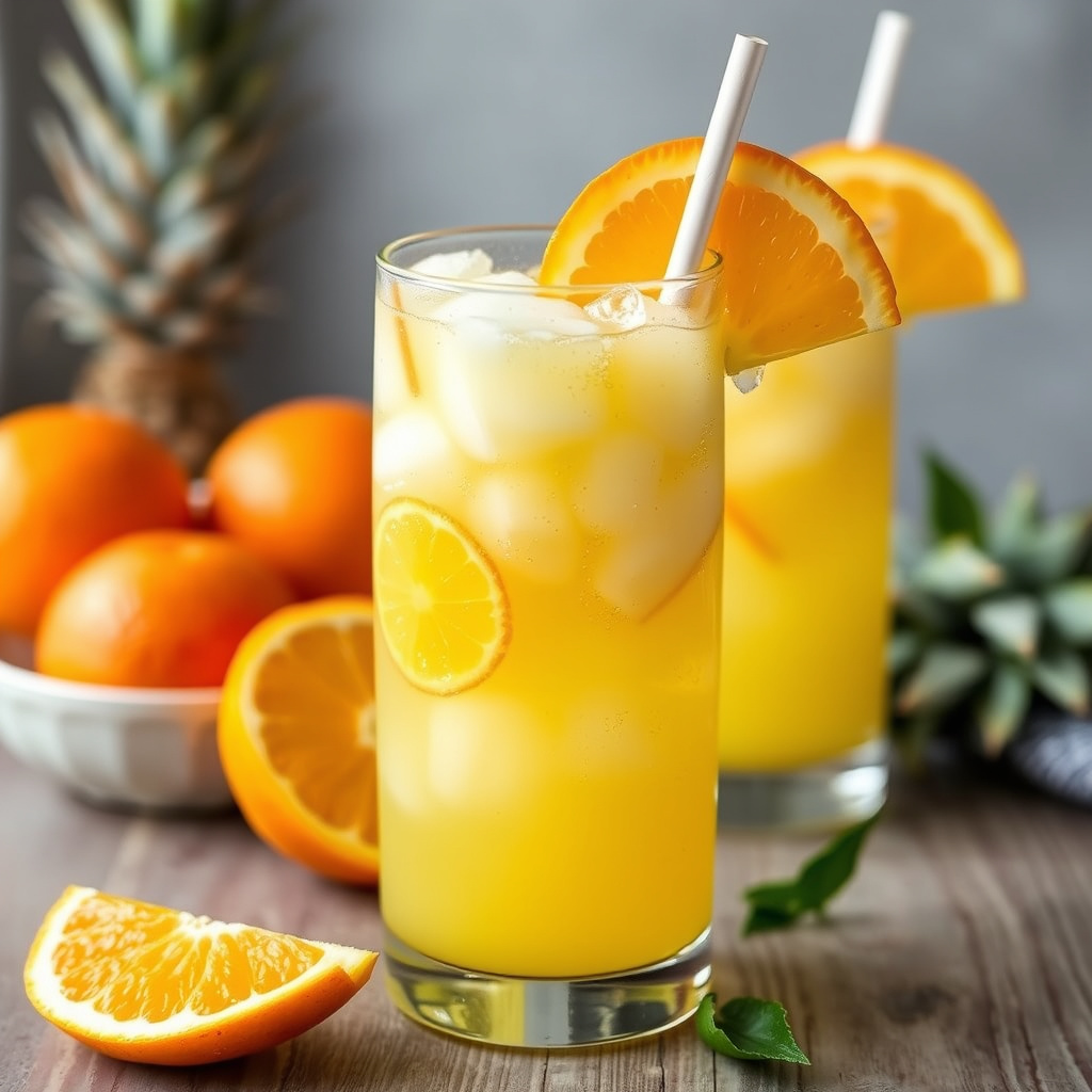 Oransje ananas-oppfriskning