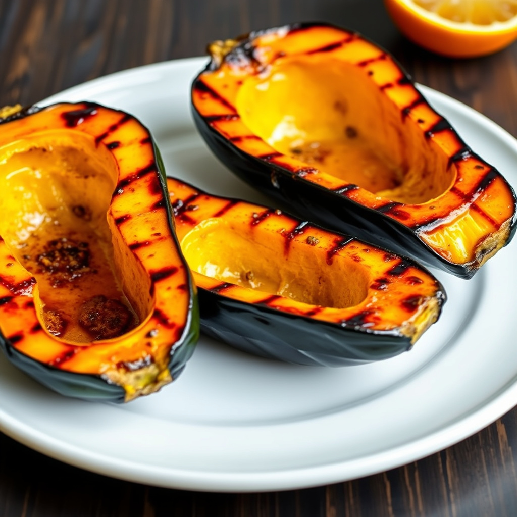 Oransje-glassert grillet kastanjeblåskallkål