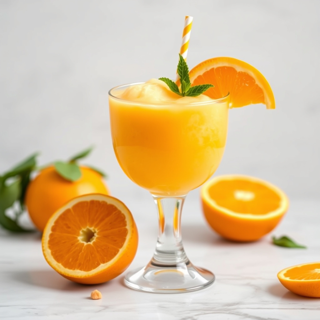 Oransje iskald drikk