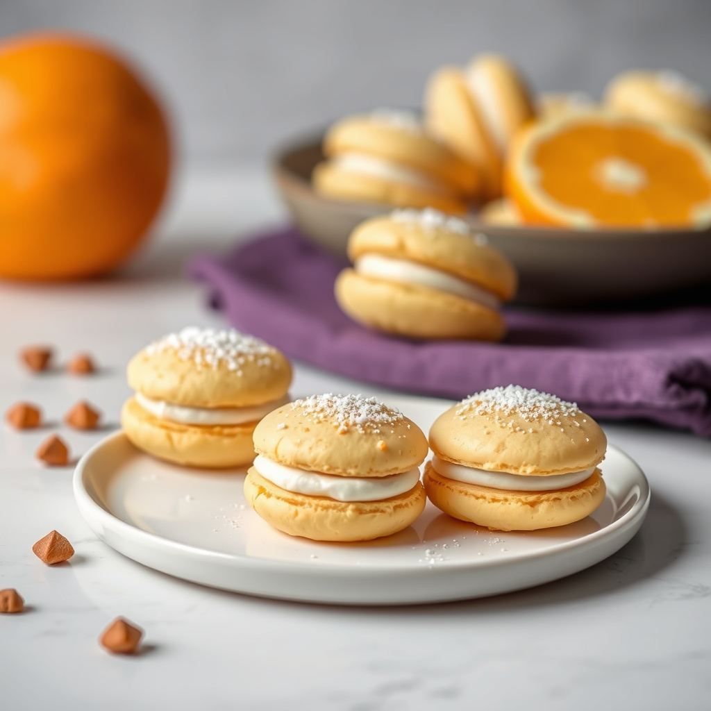 Oransje makroner med appelsin