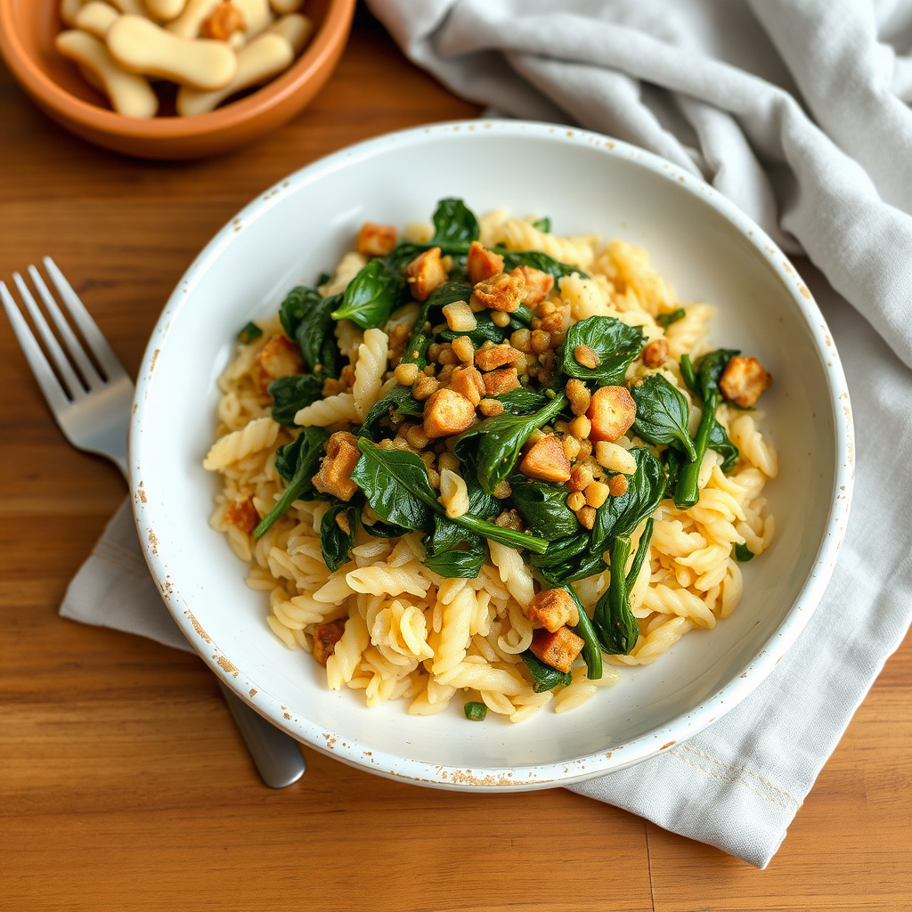 Orzo med sennepsblad