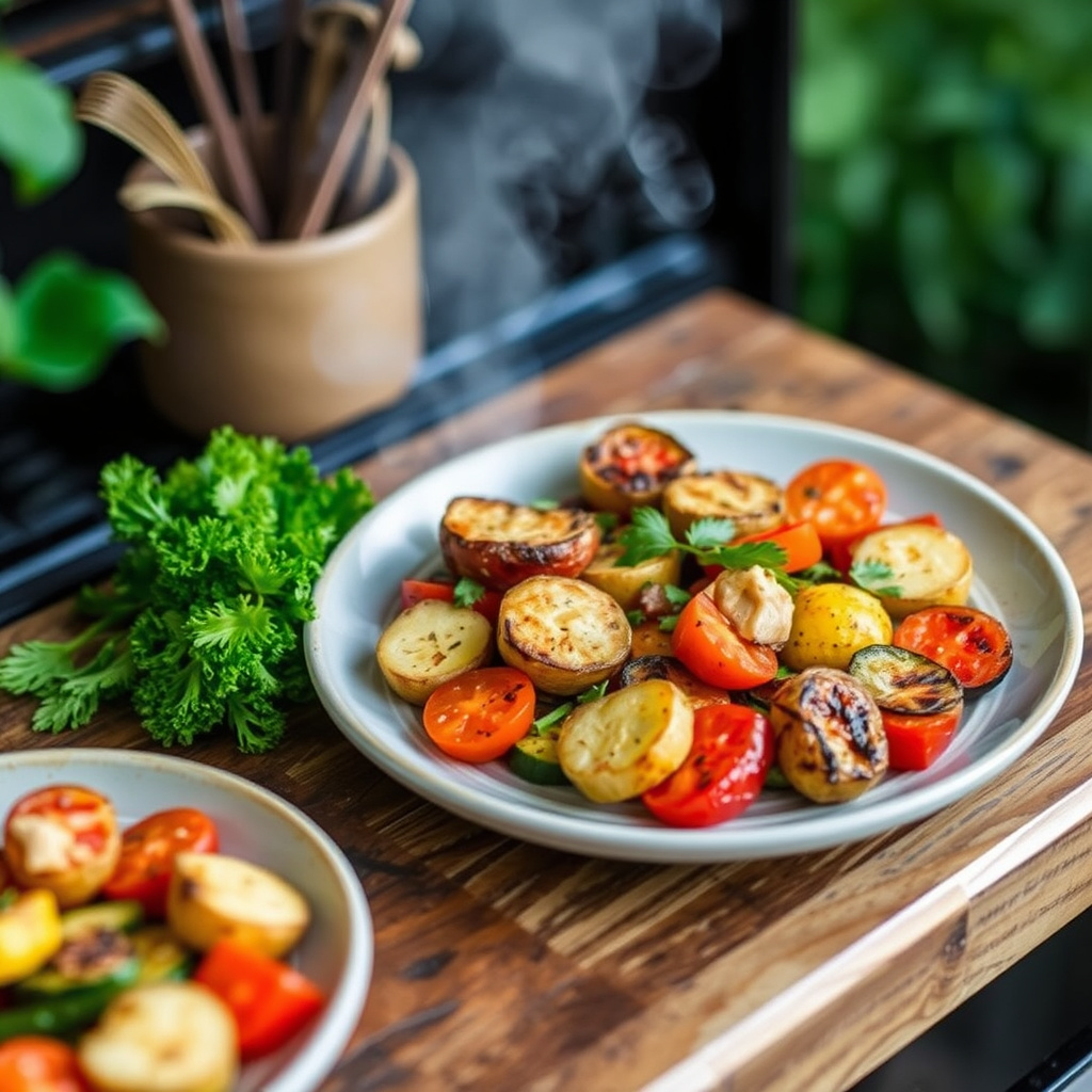 På grillen: Vegetarmiddag