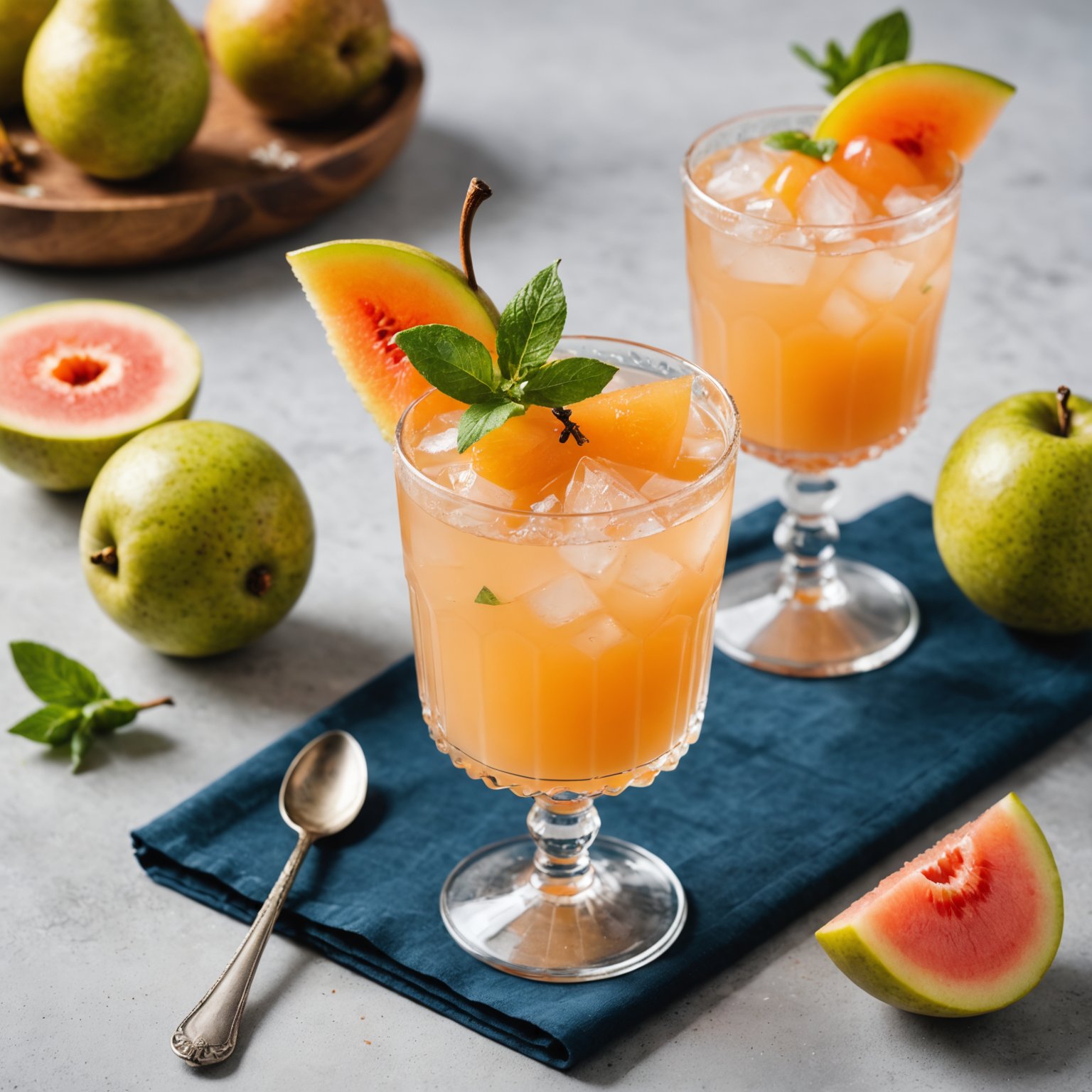 Pære- og meloncocktail