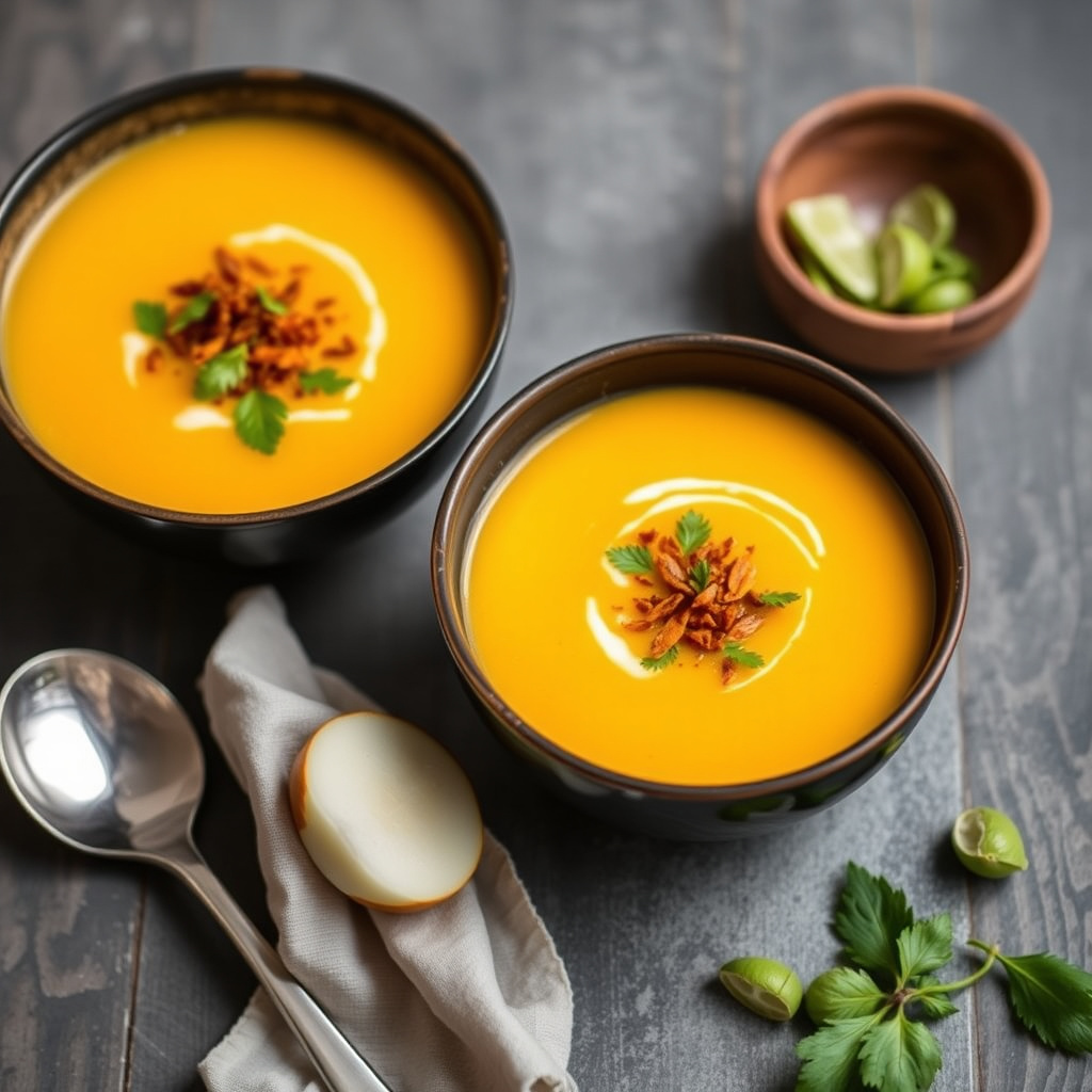 Pakke- og hell-mango suppe