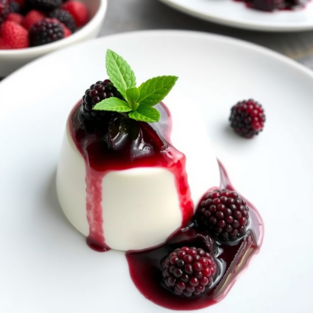 Panna Cotta med bjørnebærkompott