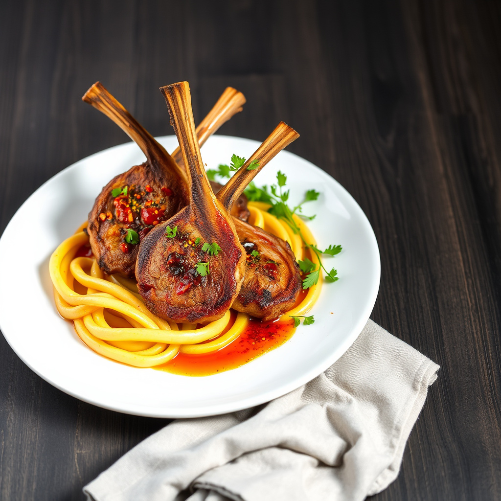 Panne-stekte lammekoteletter med harissa