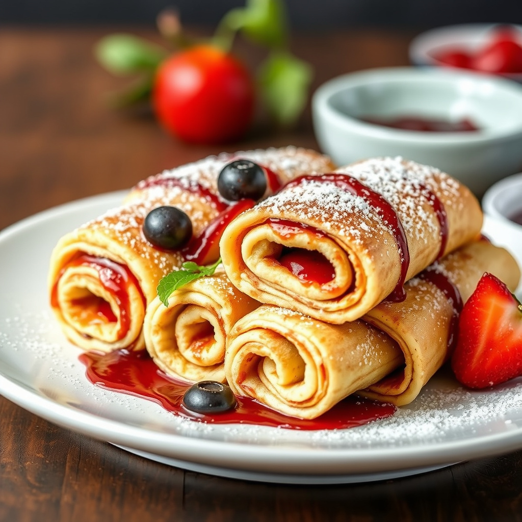 Pannekakeruller med kalkunpølser